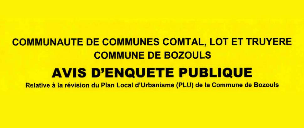 Enquête publique du Plan Local d'Urbanisme (PLU)