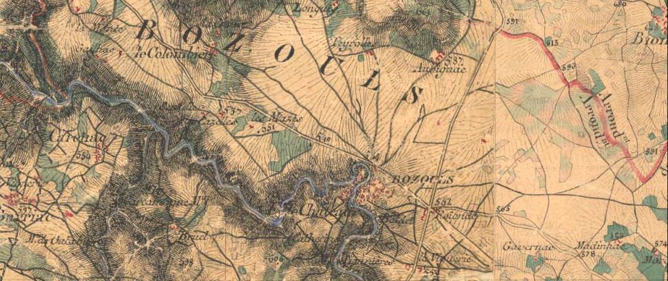 Carte ancienne commune de Bozouls - bozouls.fr