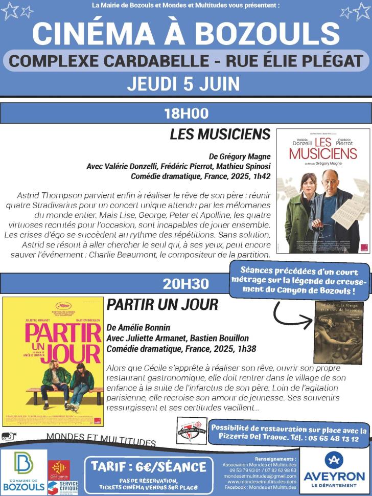 Cinéma à Bozouls 5 juin 