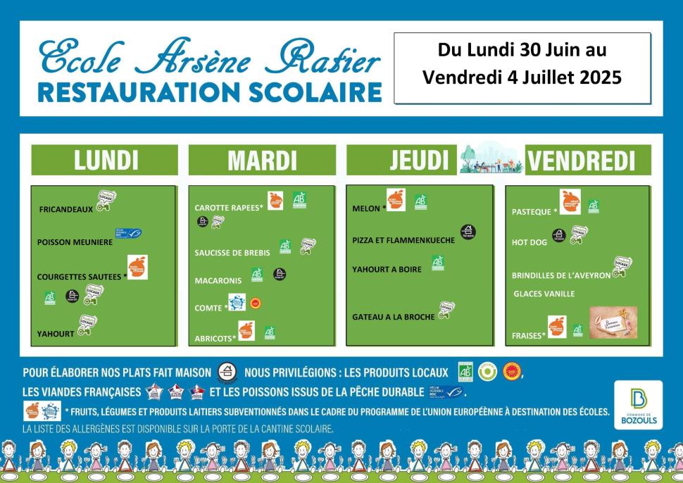 menu semaine 27